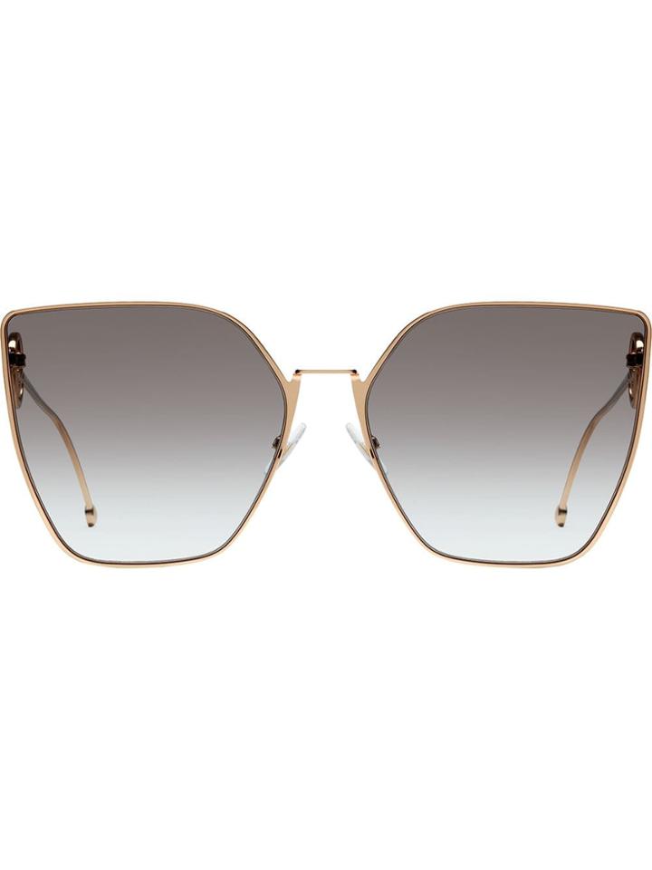 Fendi Eyewear Large Cat Eye Sunglasses - Green