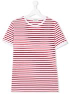 Paolo Pecora Kids Teen Striped Short Sleeve T-shirt - Red