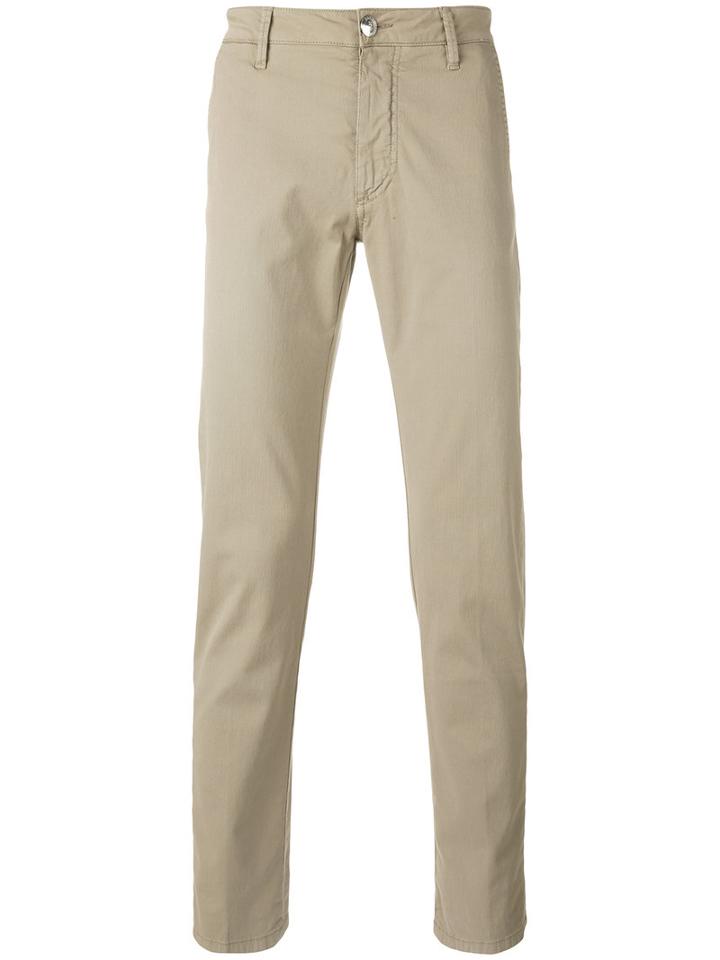 Barba - Elton Slim-fit Trousers - Men - Cotton/spandex/elastane - 52, Nude/neutrals, Cotton/spandex/elastane
