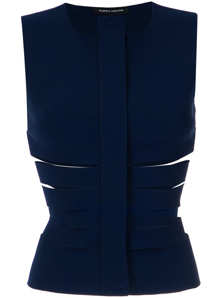 Gloria Coelho Cut Out Gilet - Blue