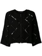 Federica Tosi - Sheer Cut-detail Cropped Blazer - Women - Polyamide/viscose - M, Black, Polyamide/viscose