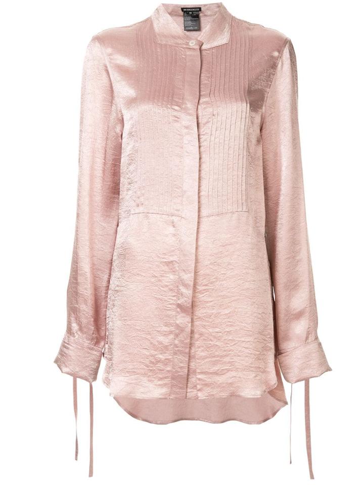 Ann Demeulemeester Pleated Bib Shirt - Pink