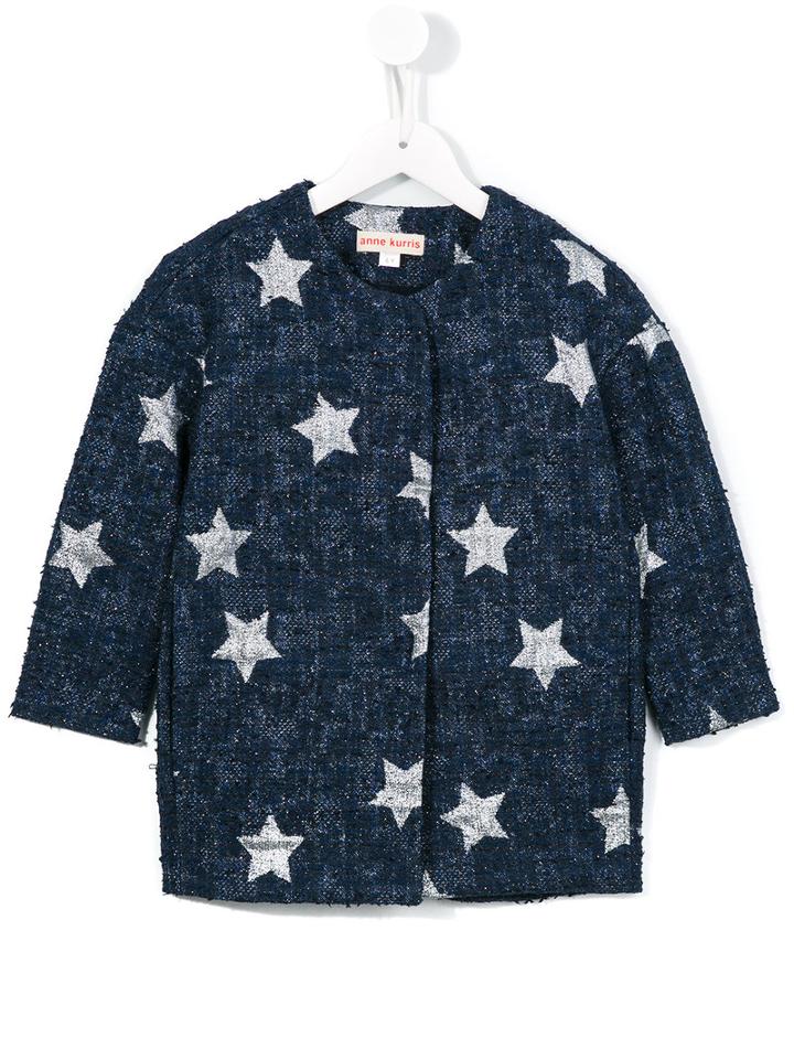 Anne Kurris Kitty Stars Coat, Girl's, Size: 10 Yrs, Blue