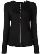 Dkny Contrast Exposed Seam Blouse, Women's, Size: 6, Black, Silk/spandex/elastane