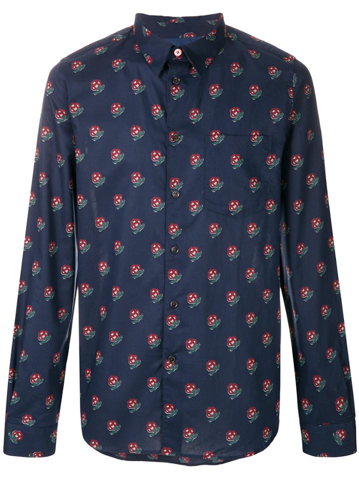 Ps By Paul Smith Floral Pocket Shirt - Blue