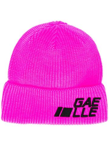Gaelle Bonheur Logo Embroidered Beanie Hat - Pink