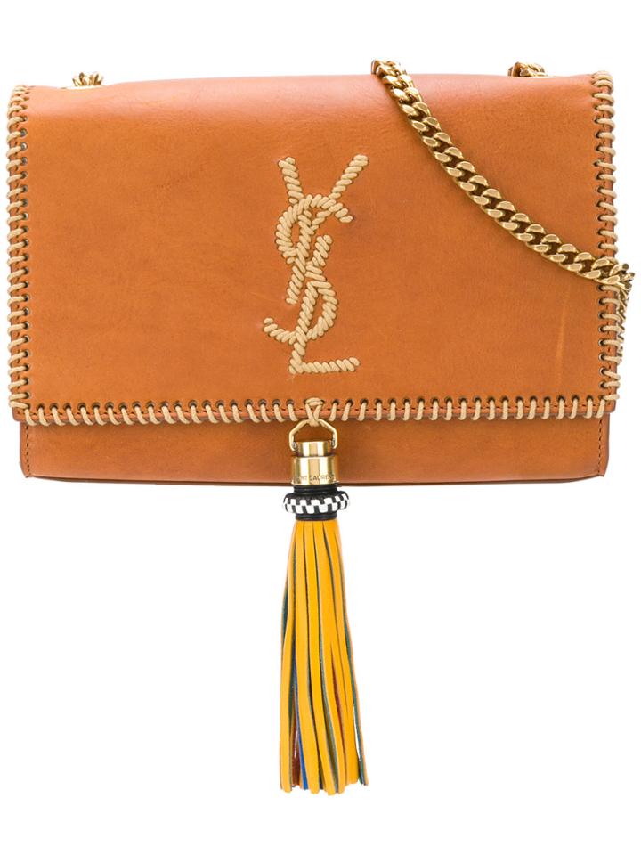 Saint Laurent Small Classic Kate Chain Wallet - Brown