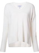 Derek Lam 10 Crosby V-neck Ribbed Detailing Jumper, Women's, Size: Medium, Cashmere