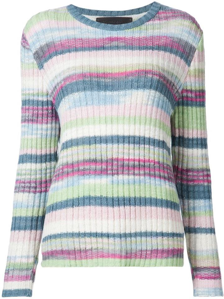 The Elder Statesman Rib Knit Striped Sweater