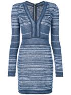 Balmain Fitted Body-con Dress - Blue