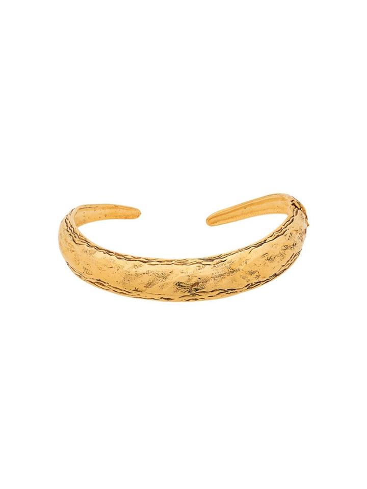 Yves Saint Laurent Vintage 1980's Hammered Art Choker - Gold