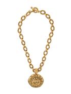 Chanel Vintage Sun Medallion Logo Necklace - Metallic