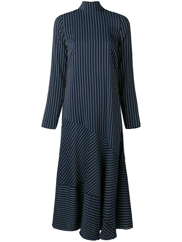 Ganni Lynch Seersucker Dress - Blue
