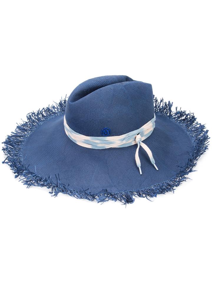 Maison Michel Fringed Fedora - Blue