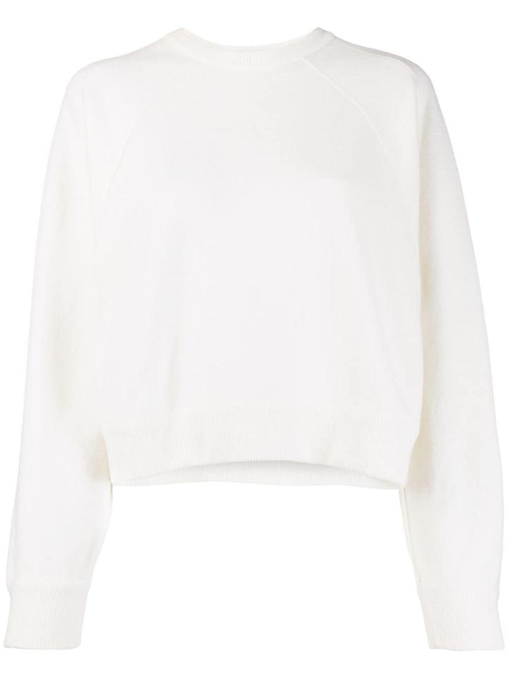Mrz Plain Long Sleeve Jumper - White