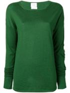 Barrie Fringe Detail Sweater - Green