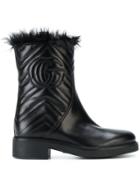 Gucci Logo Embossed Boots - Black