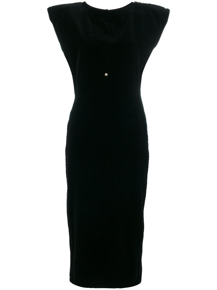 Versace Vintage Velvet Midi-dress - Black