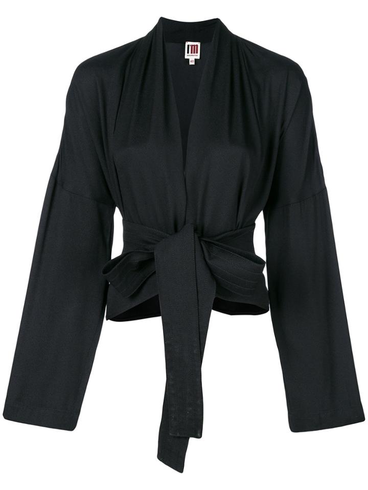 I'm Isola Marras Cropped Tie Waist Jacket - Black