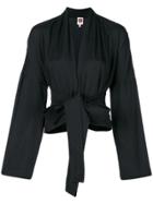 I'm Isola Marras Cropped Tie Waist Jacket - Black