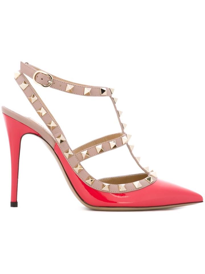 Valentino Garavani Rockstud Pumps, Women's, Size: 37.5, Pink/purple, Patent Leather/leather