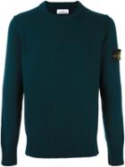 Stone Island Crew Neck Sweater, Men's, Size: Xl, Green, Nylon/wool