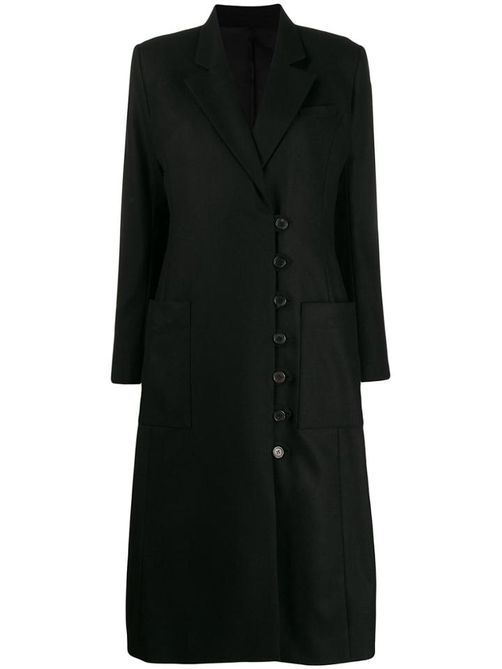 Aalto Buttoned Mid-length Coat - Black