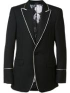 Alexander Mcqueen Contrast Trim Blazer, Men's, Size: 50, Black, Wool