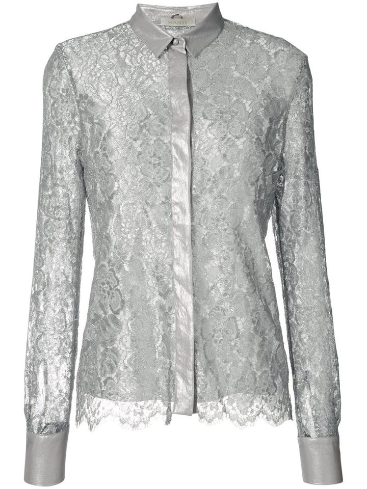 Mantu - Layered Lace Shirt - Women - Silk/polyamide/polyester - 40, Grey, Silk/polyamide/polyester