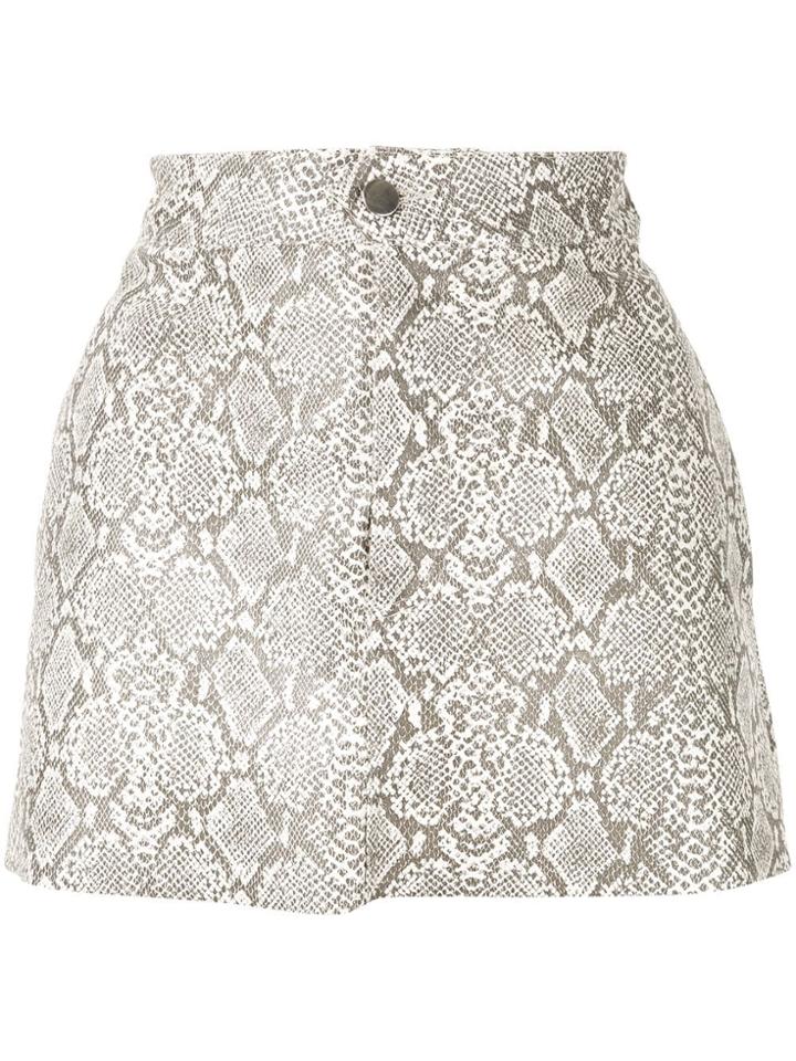 Georgia Alice Snake Print Mini Skirt - White