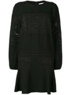 Red Valentino Lace Embroidered Dress - Black