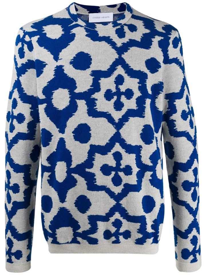 Christian Wijnants Ikat Jacquard Jumper - Blue