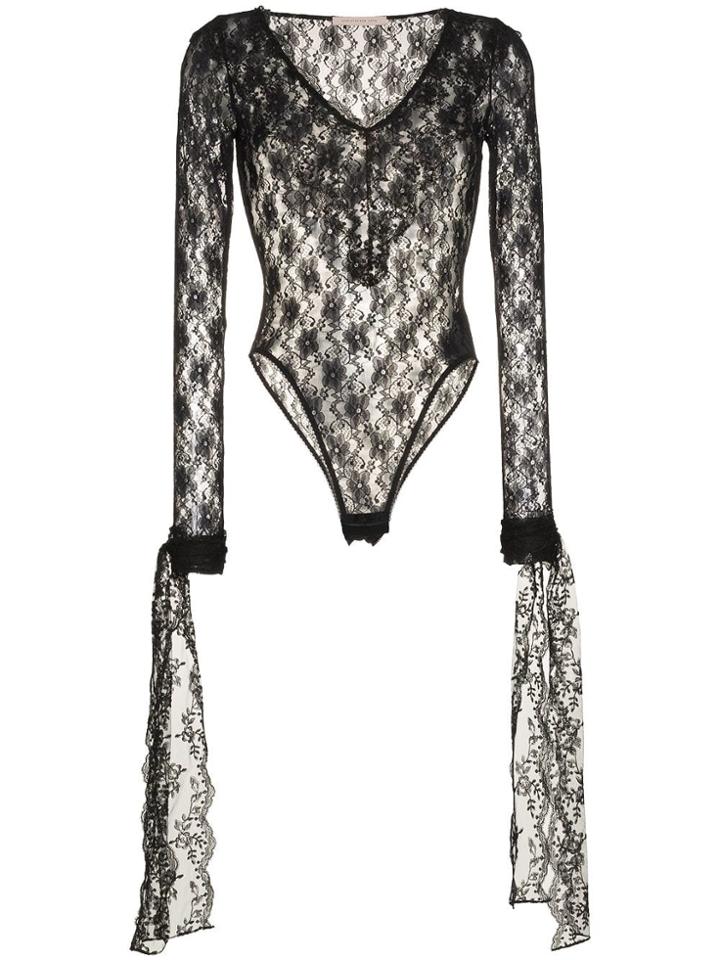 Christopher Kane Kane Ls Bdyst Lace - Black