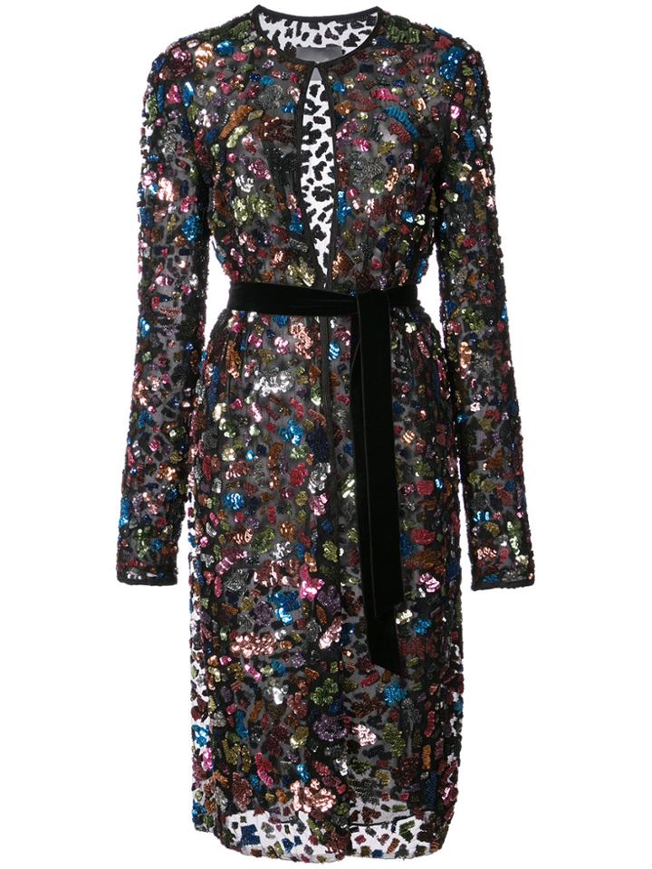 Monique Lhuillier Long-line Embellished Jacket - Black