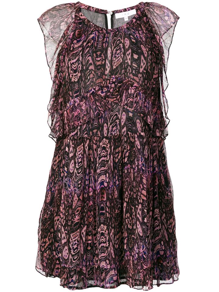 Iro Printed Ruffle Dress - Pink & Purple