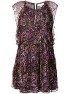 Iro Printed Ruffle Dress - Pink & Purple