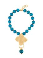 Yves Saint Laurent Vintage Leaf Pendant Necklace, Women's, Blue