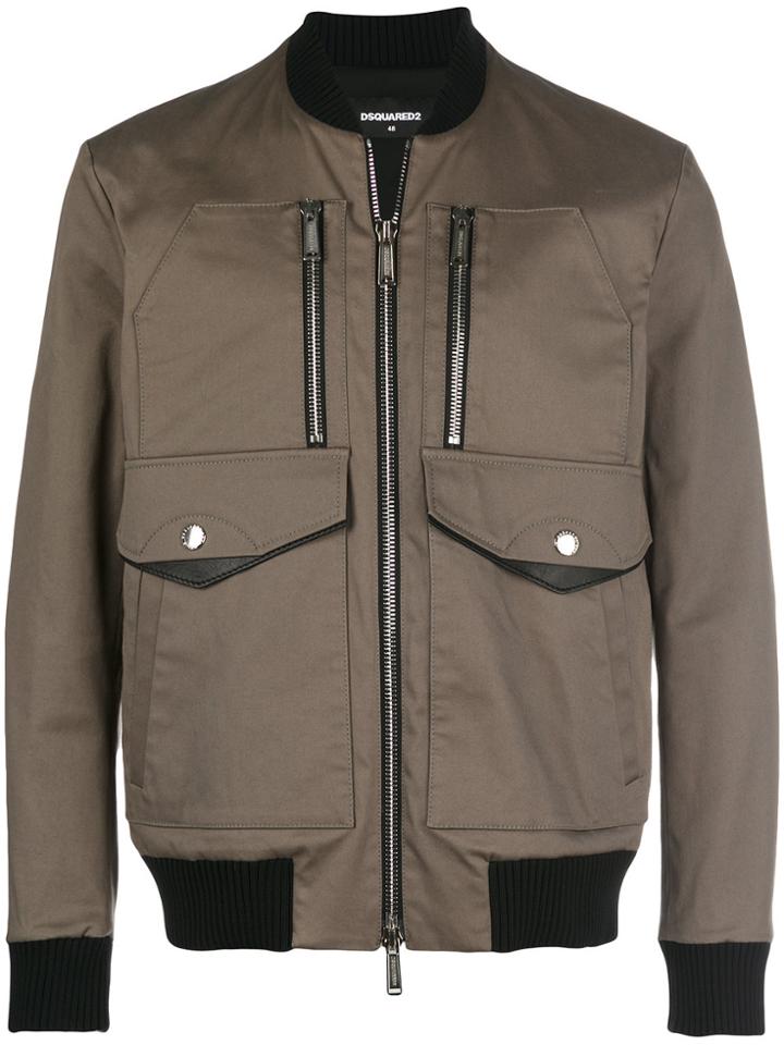 Dsquared2 Zipped Bomber Jacket - Grey