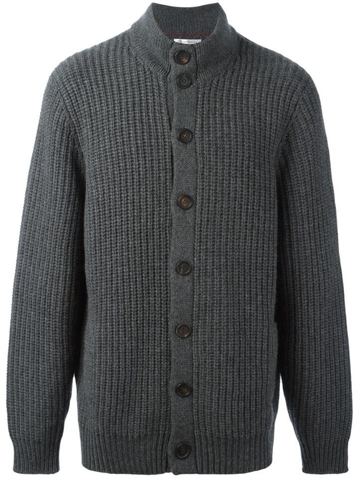 Brunello Cucinelli Ribbed Cardigan - Grey