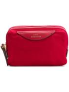 Anya Hindmarch Stack Double Make Up Pouch In Red Nylon With Hot Pink -