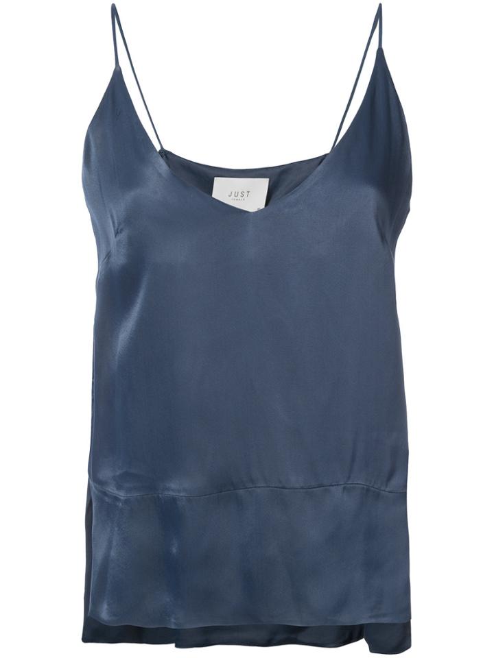 Just Female V-neck Strappy Top - Blue