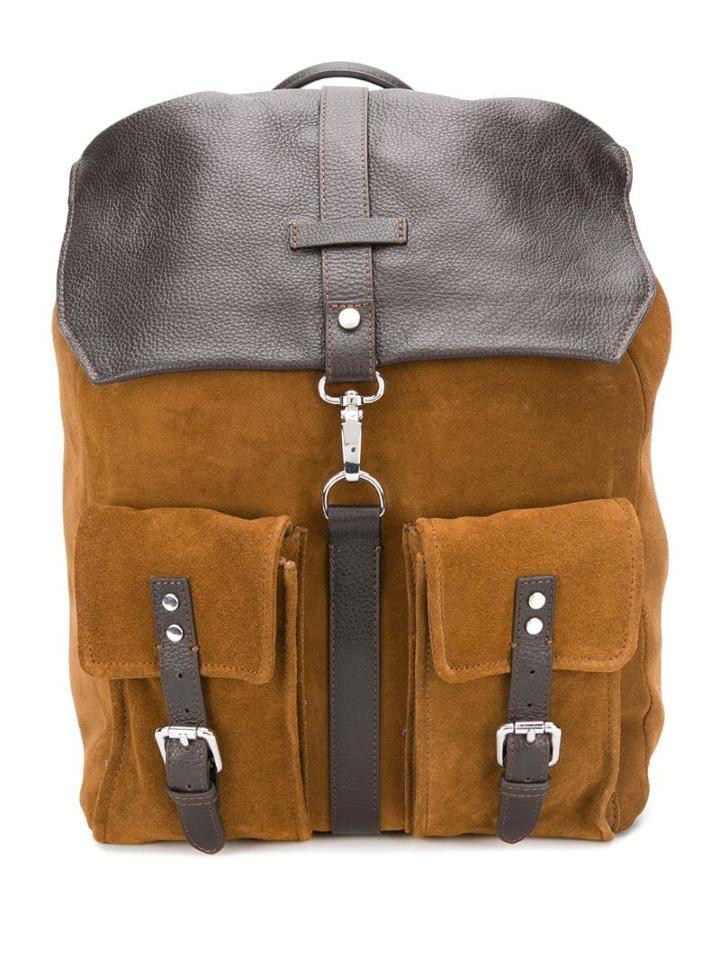 Eleventy Foldover Buckle Backpack - Brown