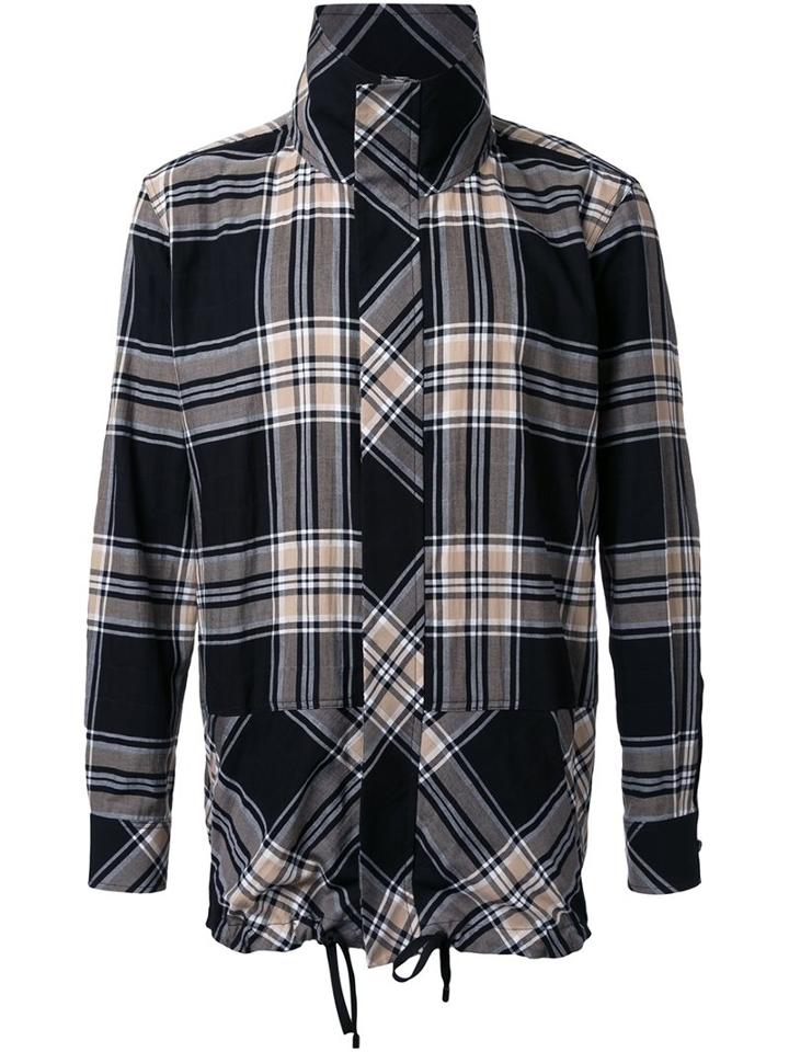 Public School High Neck Plaid Shirt