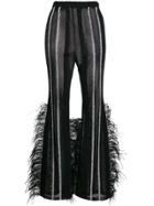 Loulou Beaded Stripe Wide-leg Trousers - Black