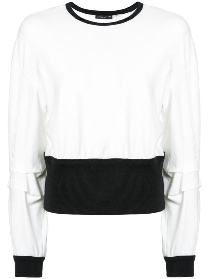 Josie Natori Contrast Long-sleeve Sweater - White