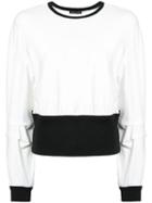 Josie Natori Contrast Long-sleeve Sweater - White