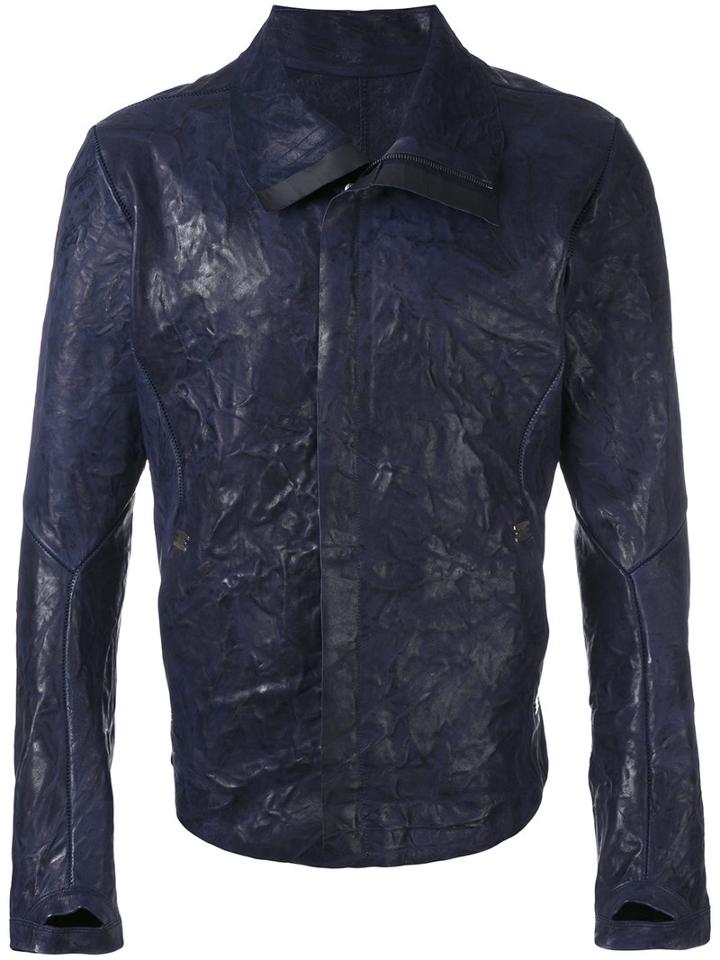 Isaac Sellam Experience - Casual Biker Jacket - Men - Lamb Skin - Xl, Blue, Lamb Skin