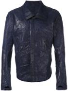 Isaac Sellam Experience - Casual Biker Jacket - Men - Lamb Skin - Xl, Blue, Lamb Skin