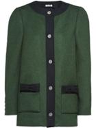 Miu Miu Contrast Trims Cardi-coat - Green