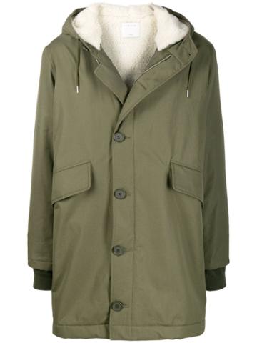 Sandro Paris Minimal Parka Coat - Green